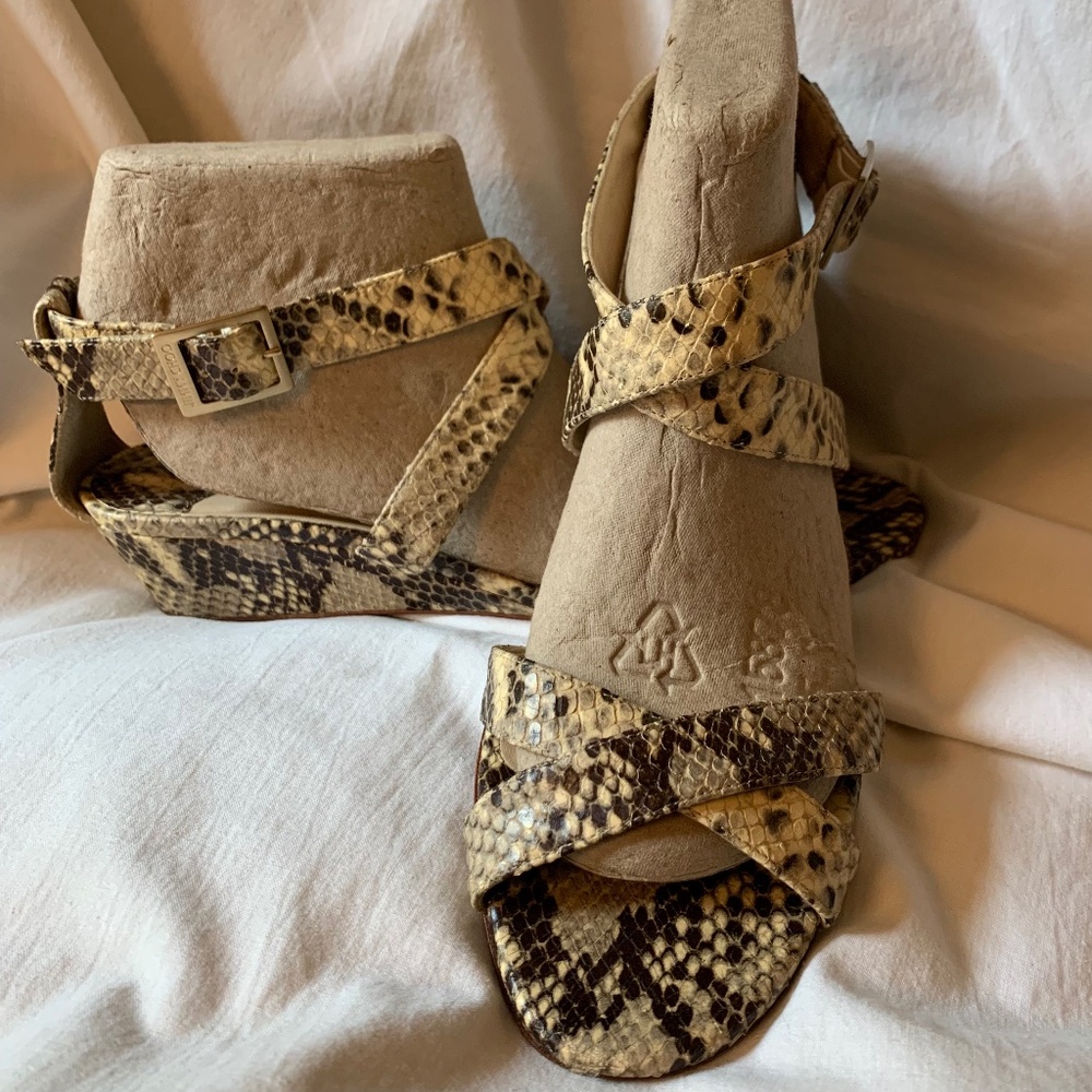 Jimmy Choo 'Connor' snakeskin wedge sandals